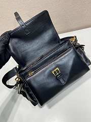 Bagsaaa Medium Prada Explore nappa leather shoulder bag with flap 1BD394 black - 30cm - 4