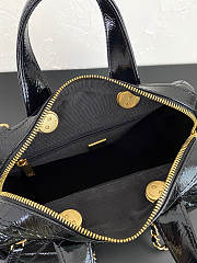 Bagsaaa Chanel Small Bowling Bag AS5578 Black Patent Crumpled Calfskin - 21cm - 3