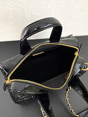 Bagsaaa Chanel Small Bowling Bag AS5578 Black Patent Crumpled Calfskin - 21cm - 2