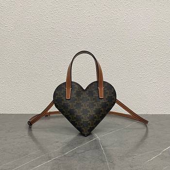 Bagsaaa Teen Coeur Celine In Triomphe Canvas And Calfskin 10P512 - 19cm