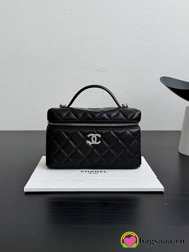Bagsaaa Chanel Vanity with Chain AP4854 Black Caviar - 19.5cm - 1