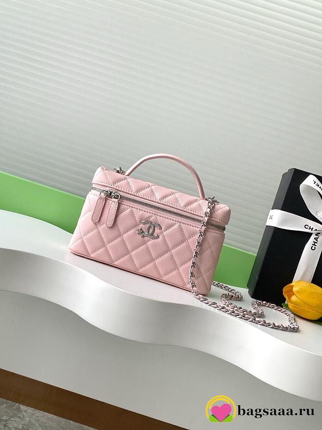 Bagsaaa Chanel Vanity with Chain AP4854 Light Pink Caviar - 19.5cm - 1