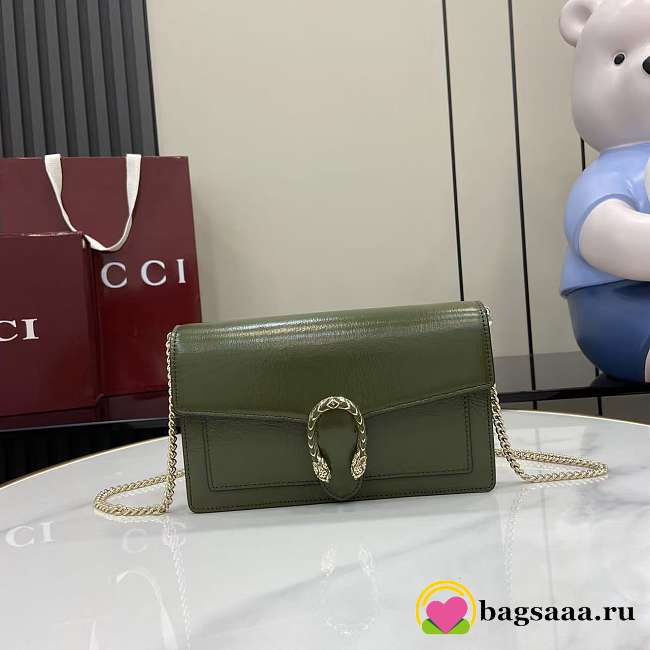 Bagsaaa Gucci Dionysus wallet on chain 837374 forest green - 20cm - 1