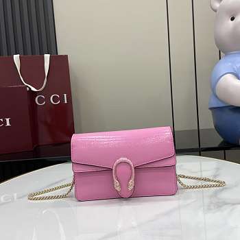 Bagsaaa Gucci Dionysus mini shoulder bag 837370 Pink patent - 17.5cm