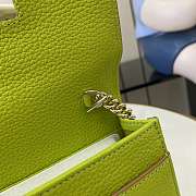 Bagsaaa Gucci GG Marmont WOC 497985 beige and bright green - 20cm - 3