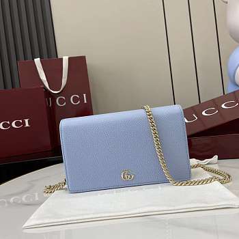 Bagsaaa Gucci GG Marmont wallet on chain 497985 blue & red - 20cm