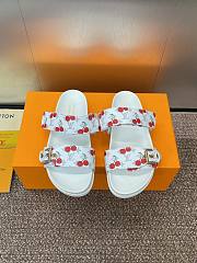 Bagsaaa LV x TM Bom Dia Flat Comfort Mule Monogram cherry white - 1