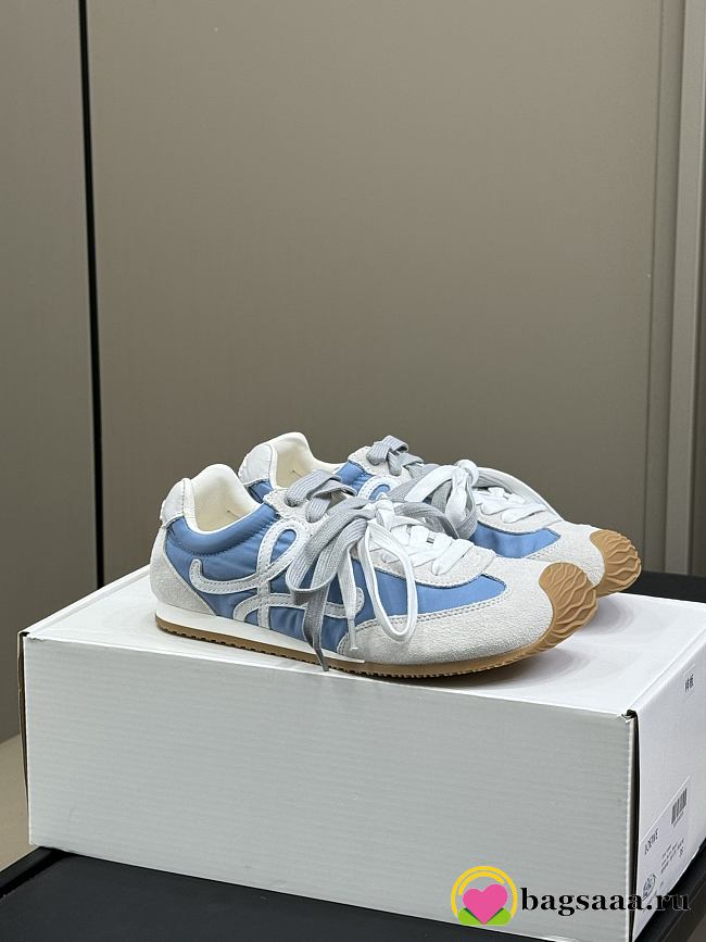 Bagsaaa Loewe Ballet Runner 2.0 in nylon and calfskin Blue/White - 1