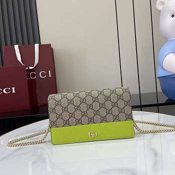 Bagsaaa Gucci GG Marmont wallet on chain 497985 beige & green - 20cm