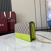 Bagsaaa Gucci GG Marmont wallet on chain 497985 beige & green - 20cm - 4