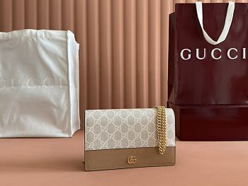 Bagsaaa Gucci GG Marmont wallet on chain 497985 beige & pink - 20cm