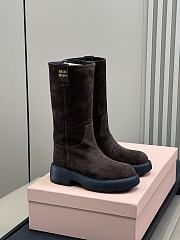 Bagsaaa Miu Miu suede boots dark brown - 1