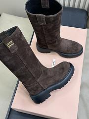Bagsaaa Miu Miu suede boots dark brown - 4