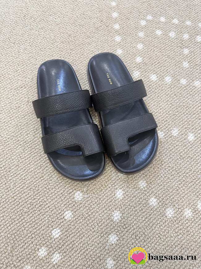 Bagsaaa The Row Hugh Leather Sandals Black - 1