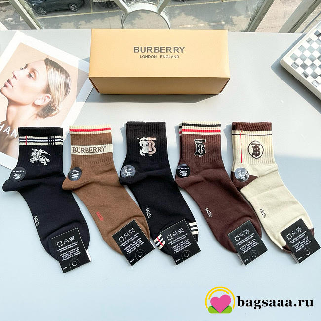 Bagsaaa Combo Burberry Socks - 1