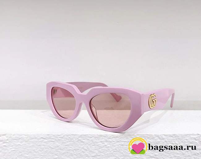 Bagsaaa Gucci Eyewear pink frame glasses - 1