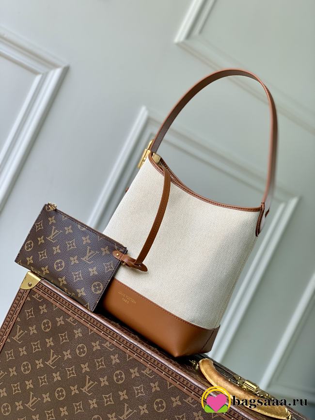 Bagsaaa LV M25468 Low Key Hobo PM Ecru/Cognac - 28cm  - 1