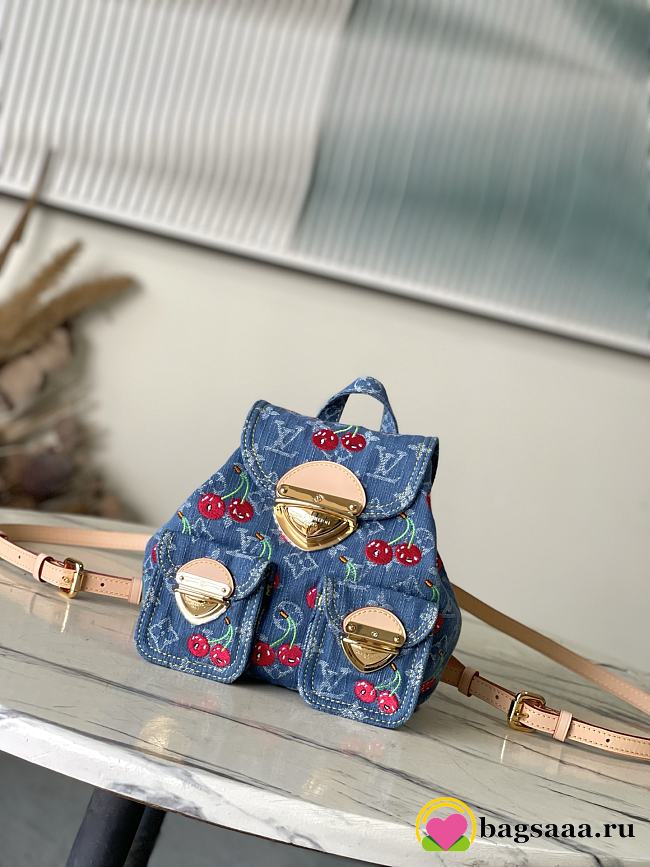 Bagsaaa M13679 LV x TM Venice NM Monogram cherry denim - 26cm - 1