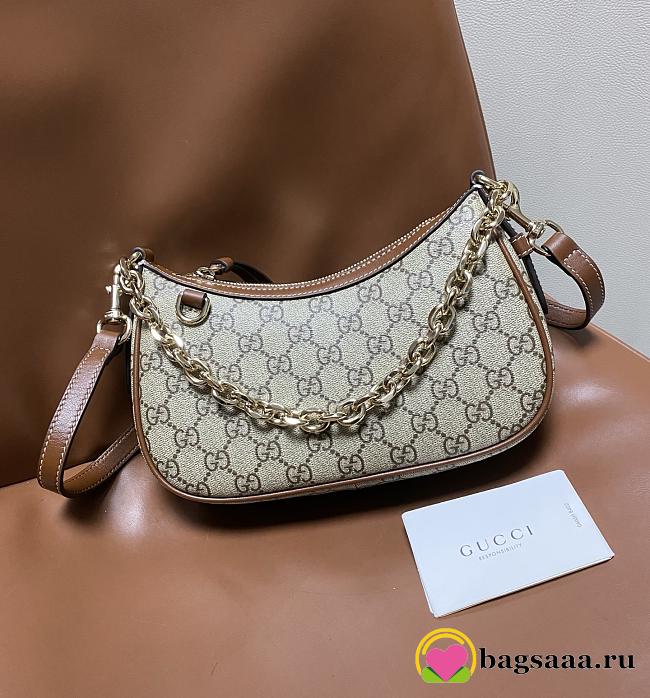 Bagsaaa Gucci GG Emblem small shoulder bag 847447 beige & brown - 24cm - 1