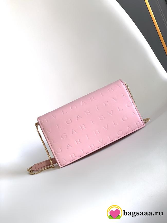 Bagsaaa Bulgari Pink Embossed Crossbody Bag - 19cm - 1