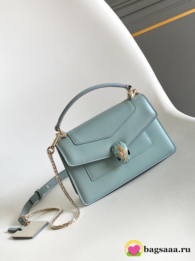Bagsaaa Bvlgari Serpenti Forever Mini top handle bag Light Blue - 19cm - 1