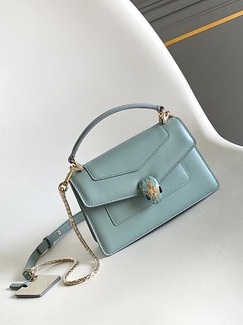Bagsaaa Bvlgari Serpenti Forever Mini top handle bag Light Blue - 19cm