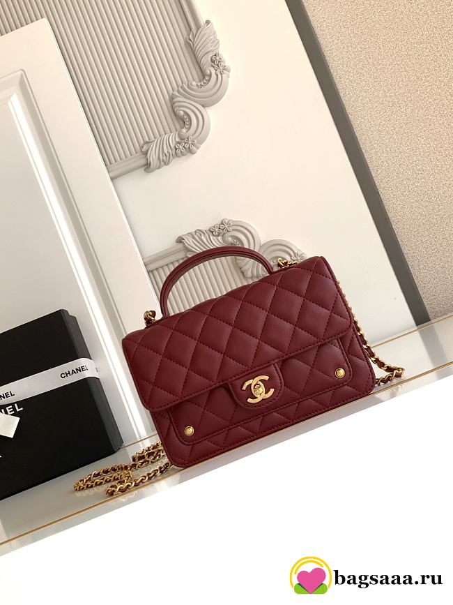 Bagsaaa Chanel Wallet on Chain AP4674 Burgundy - 19cm - 1
