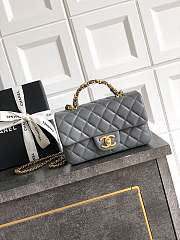 Bagsaaa Chanel Mini Flap Bag with Top Handle AS5701 Gray - 19.5cm - 1