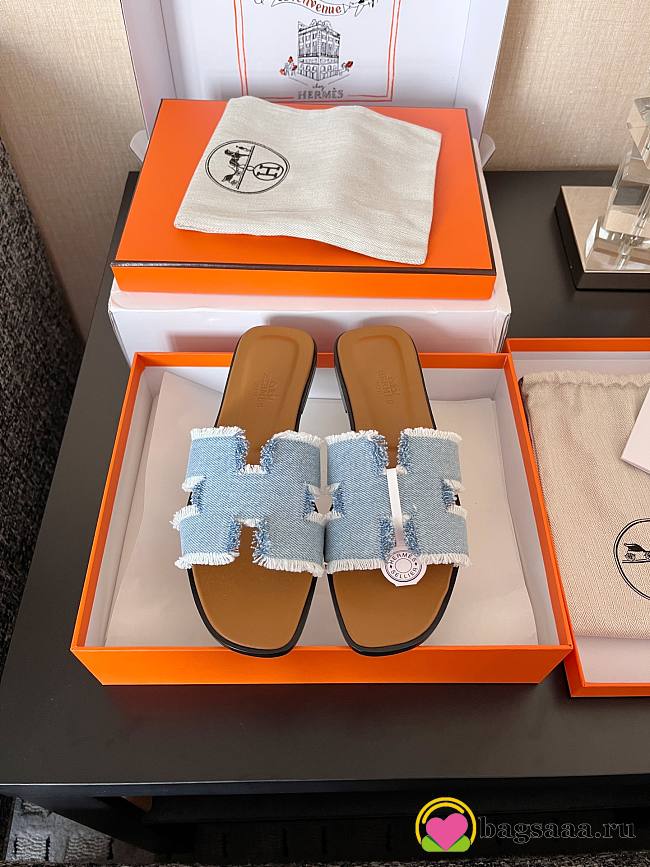 Bagsaaa Hermes Oran sandal denim - 1