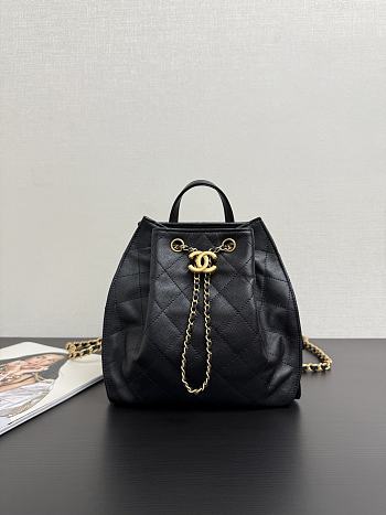 Bagsaaa CHANEL 25 Medium Backpack AS5600 Black Caviar - 23cm
