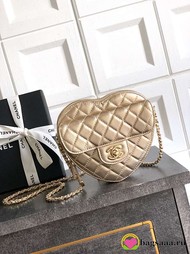 Bagsaaa Chanel Heart Bag AS5764 Gold - 19cm - 1