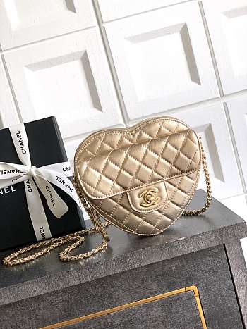 Bagsaaa Chanel Heart Bag AS5764 Gold - 19cm