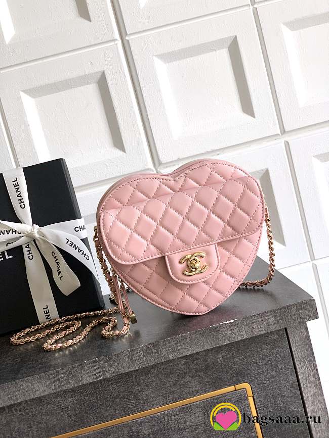 Bagsaaa Chanel Heart Bag AS5764 Pink - 19cm - 1