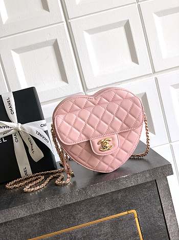 Bagsaaa Chanel Heart Bag AS5764 Pink - 19cm