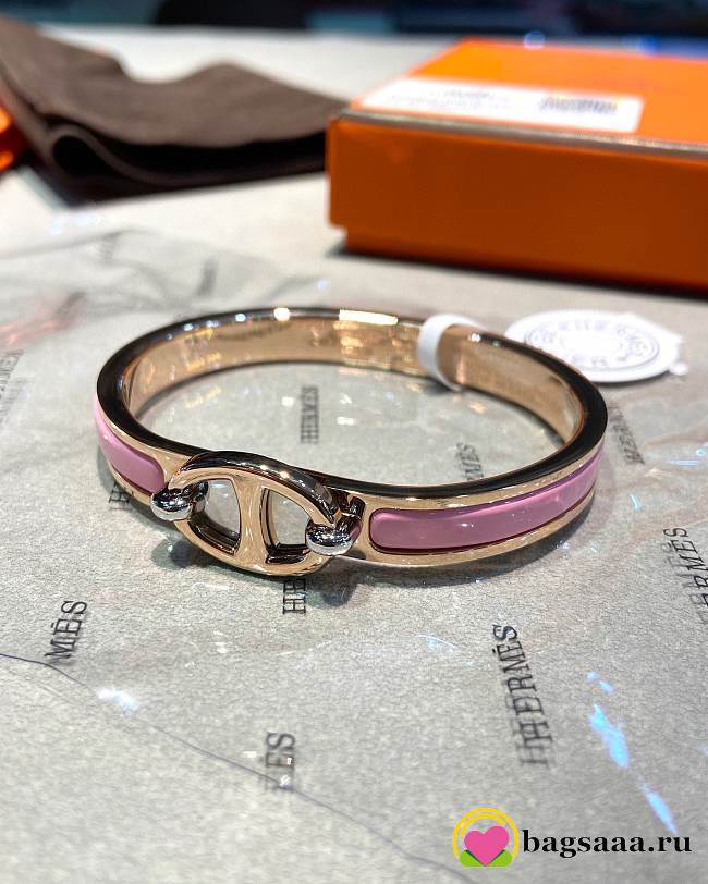 Bagsaaa Hermes Mini Clic Chaine d'Ancre bracelet pink - 1