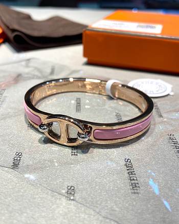 Bagsaaa Hermes Mini Clic Chaine d'Ancre bracelet pink
