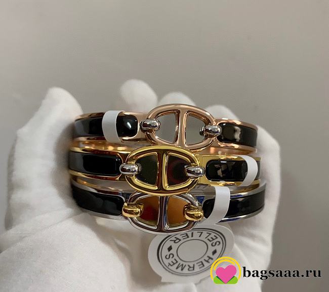 Bagsaaa Hermes Mini Clic Chaine d'Ancre bracelet black - 1