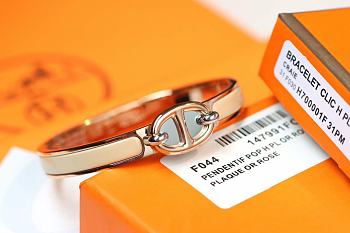 Bagsaaa Hermes Mini Clic Chaine d'Ancre bracelet beige