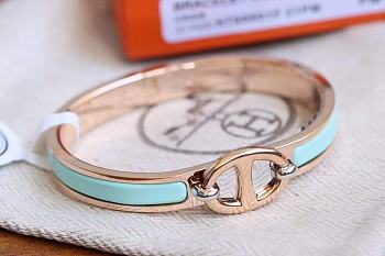 Bagsaaa Hermes Mini Clic Chaine d'Ancre bracelet blue