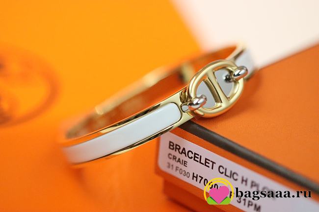 Bagsaaa Hermes Mini Clic Chaine d'Ancre bracelet white - 1
