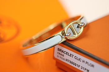 Bagsaaa Hermes Mini Clic Chaine d'Ancre bracelet white