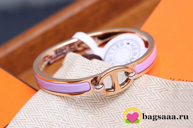 Bagsaaa Hermes Mini Clic Chaine d'Ancre bracelet purple - 1