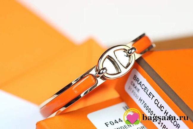 Bagsaaa Hermes Mini Clic Chaine d'Ancre bracelet orange - 1