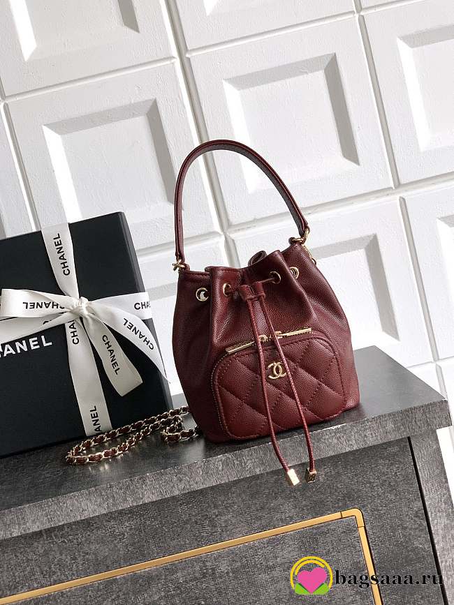 Bagsaaa Chanel Clutch with chain AP4775 Red Caviar - 15cm - 1