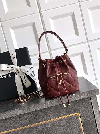 Bagsaaa Chanel Clutch with chain AP4775 Red Caviar - 15cm