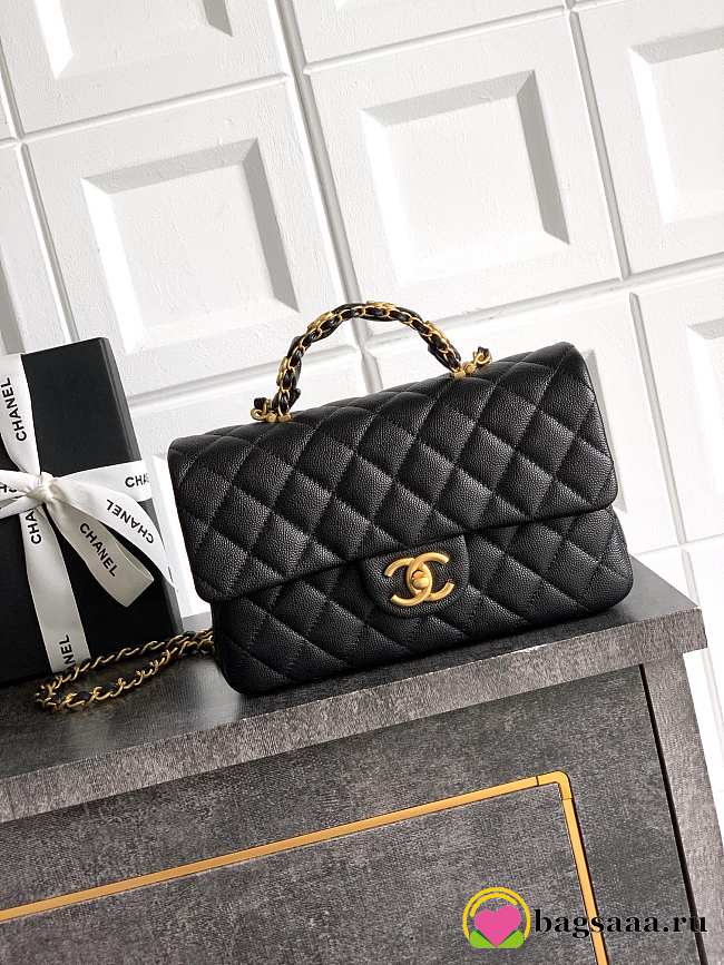 Bagsaaa Chanel Small Flap Bag With Top Handle AS5702 Black - 22.5cm - 1