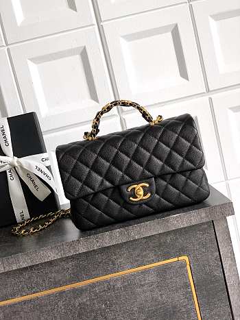 Bagsaaa Chanel Small Flap Bag With Top Handle AS5702 Black - 22.5cm