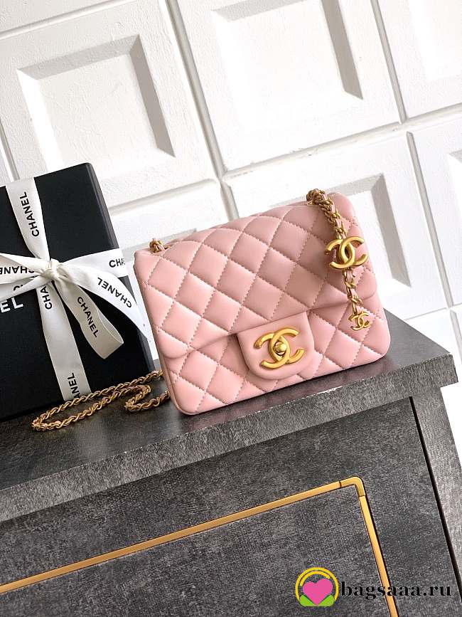 Bagsaaa Chanel Mini Flap Bag AS5758 Light Pink Lambskin - 18cm - 1