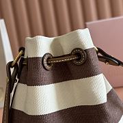 Bagsaaa Miu Miu Striped fabric drawstring pouch 5ND016 brown - 23cm - 3