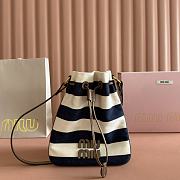 Bagsaaa Miu Miu Striped fabric drawstring pouch 5ND016 blue - 23cm - 1